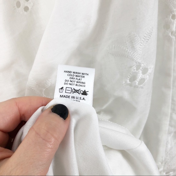 4SI3NNA White Off The Shoulder Eyelet Mini Dress - Picture 11 of 13